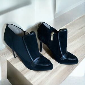 L.K. BENNETT Suede Leather Black Booties Shoes Size 39
